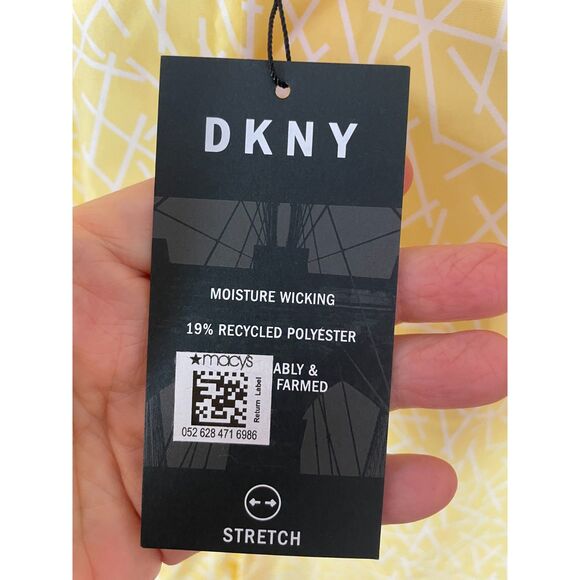 NWT DNKY Men's Yellow‎ Long Sleeve Button-Down Shirt Geometric Print Size Medium - Picture 4 of 7